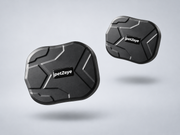 Two compact petZeye GPS 905 Mini personal trackers shown at different angles